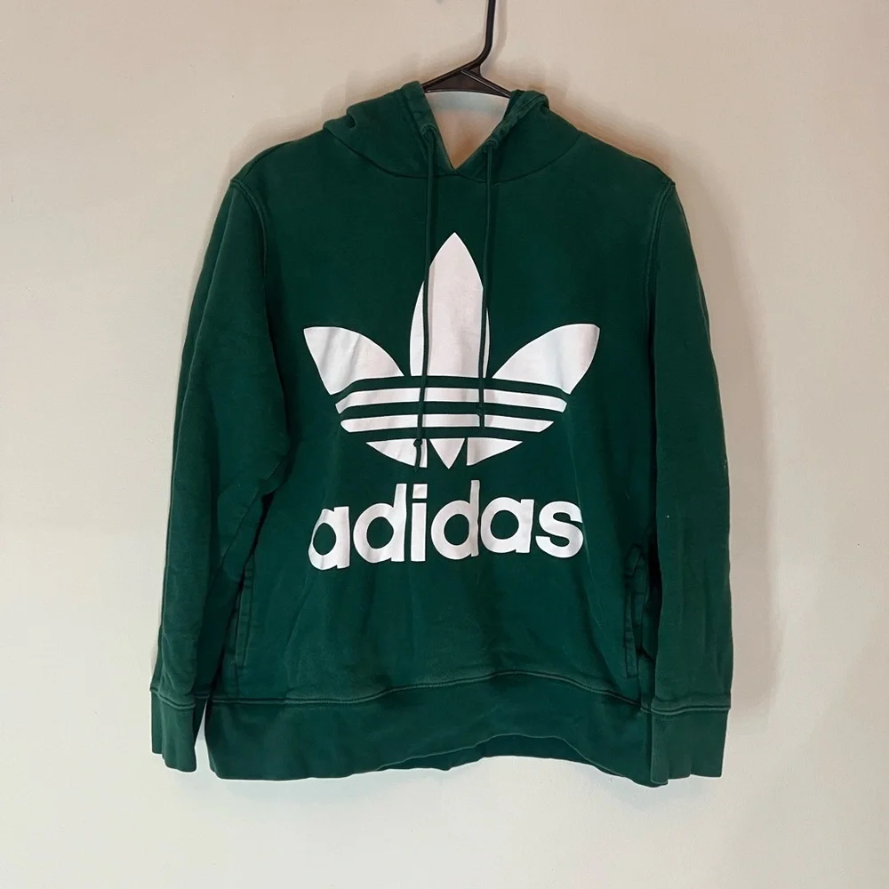 Adidas Forest Green Hoodie with White Logo - Picture 1 of 3